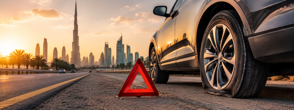 Flat or Tyre Blowout in Dubai_ What to Do Safely Before Help Arrives